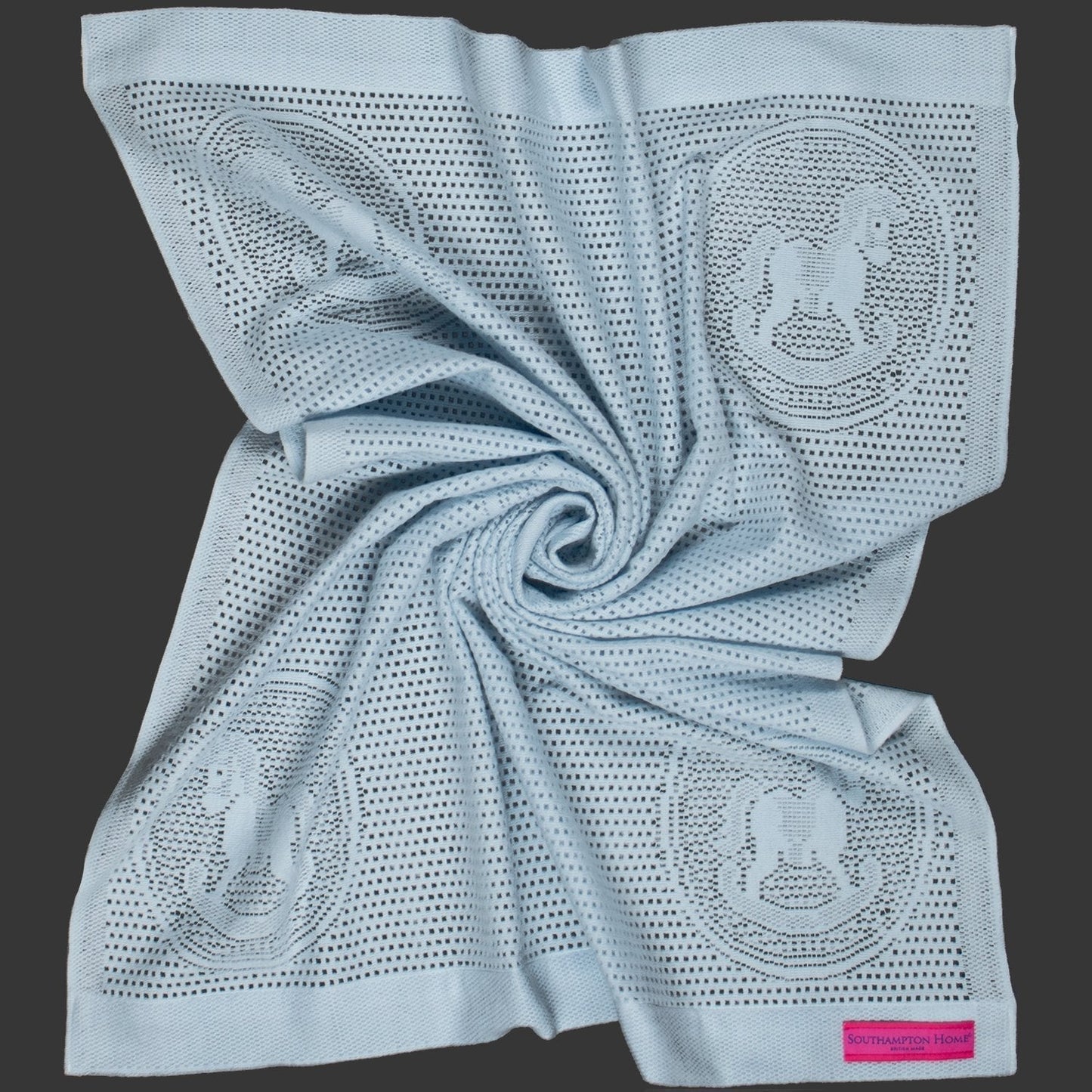 Southampton Home Lace Weave Rocking Horse Baby Blanket - Blue