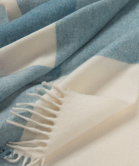 Southampton Home Merino Wool Throw – Block Sky