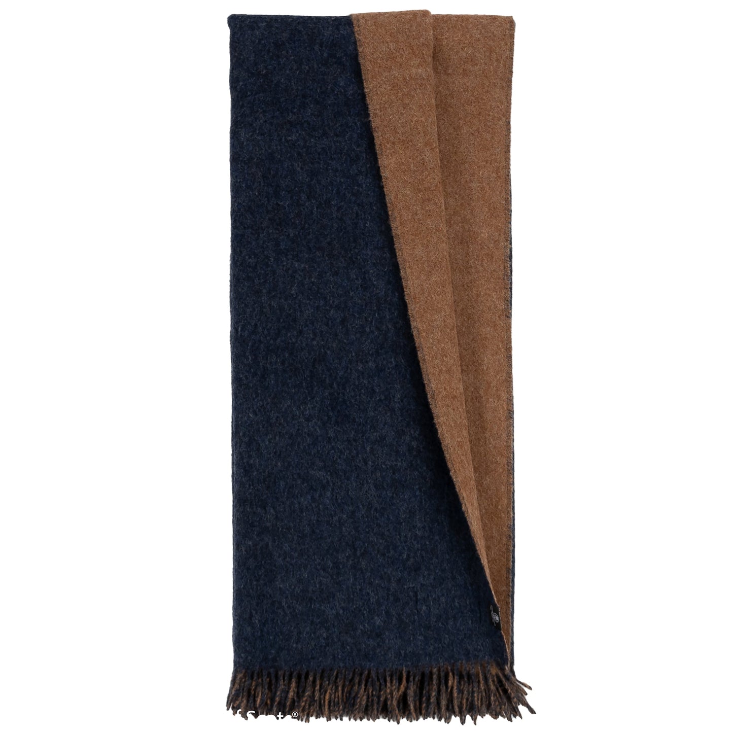 Highland Tweeds Reversible Double Cloth Throw - Charcoal/Camel