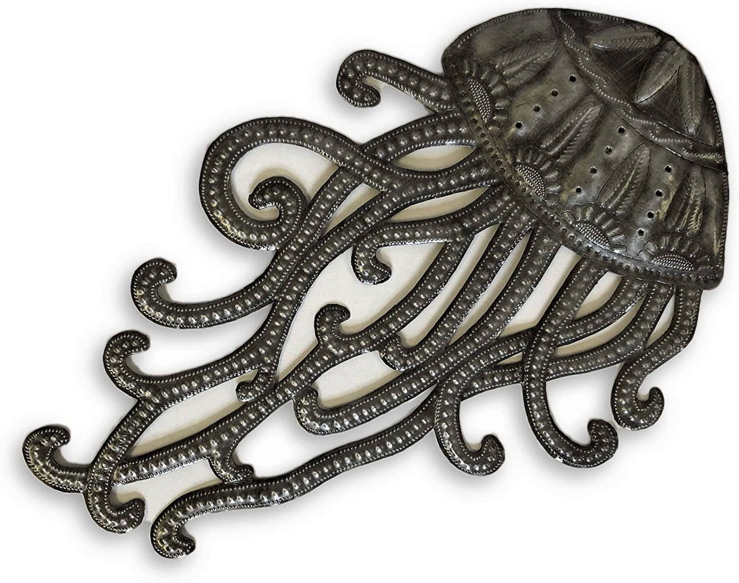 18.5" x 12" Jellyfish, Handmade Haitian Metal Art Fair Trade