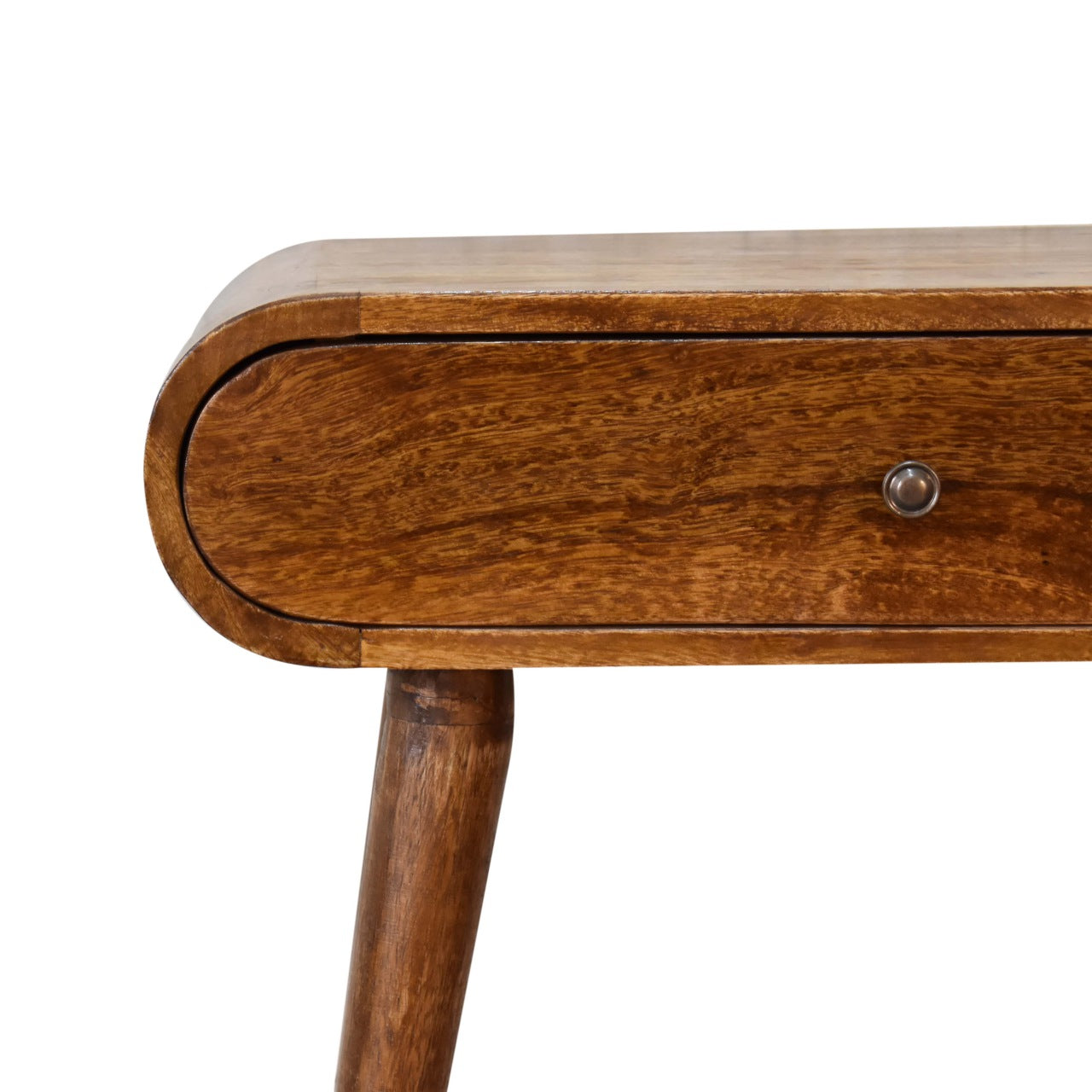 Solid Wood Mini Round Chestnut Console
