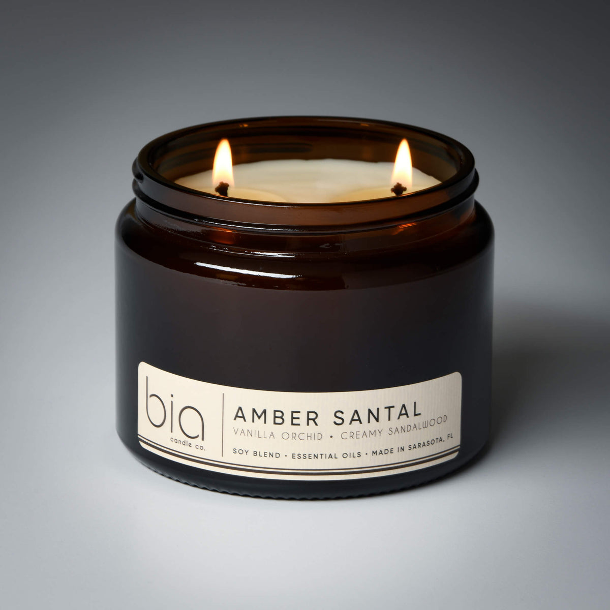 Amber Santal Soy Blend Candle - Amber, Sandalwood & Vanilla Orchid