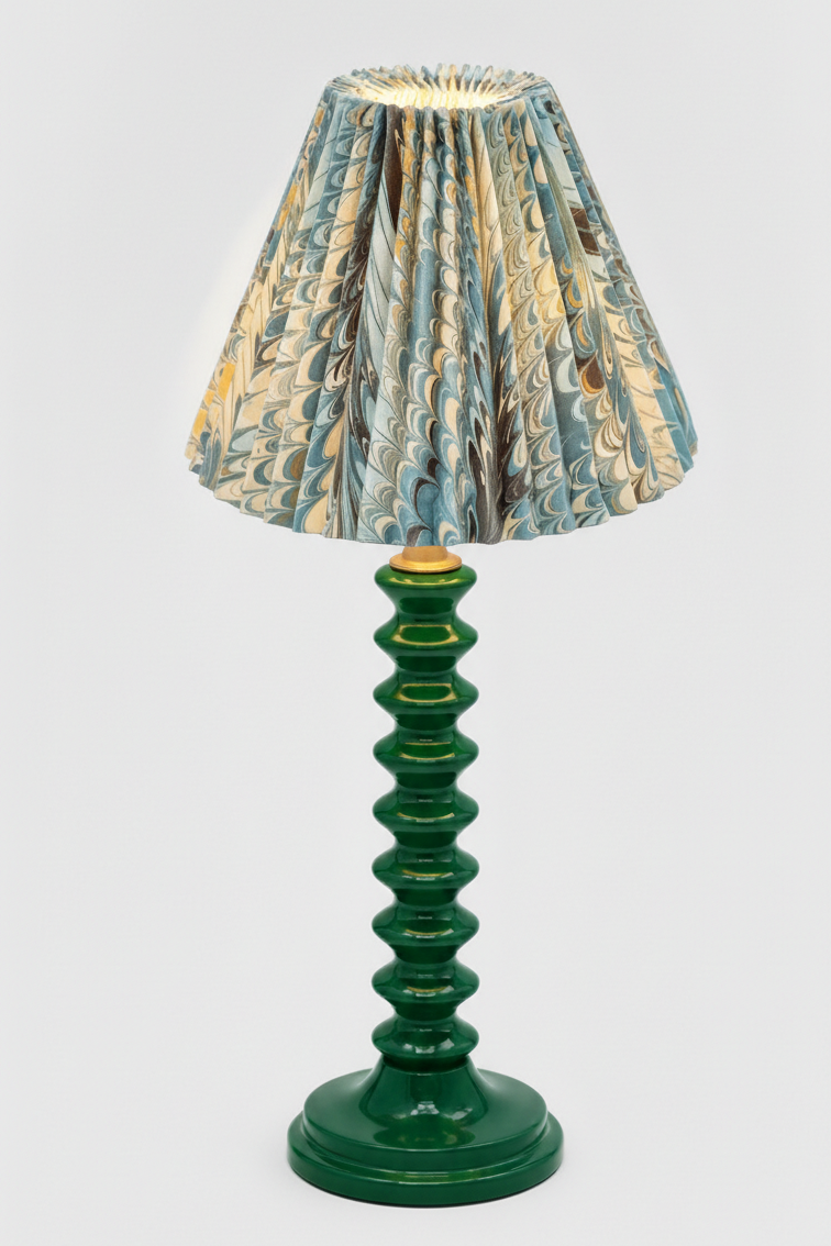 10" Pleated Empire Lampshade —  Hand-Marbled