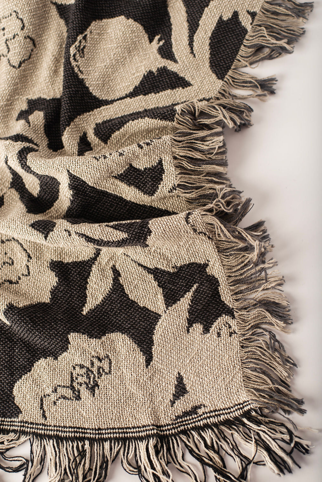 Neutral Floral Jacquard Woven Throw
