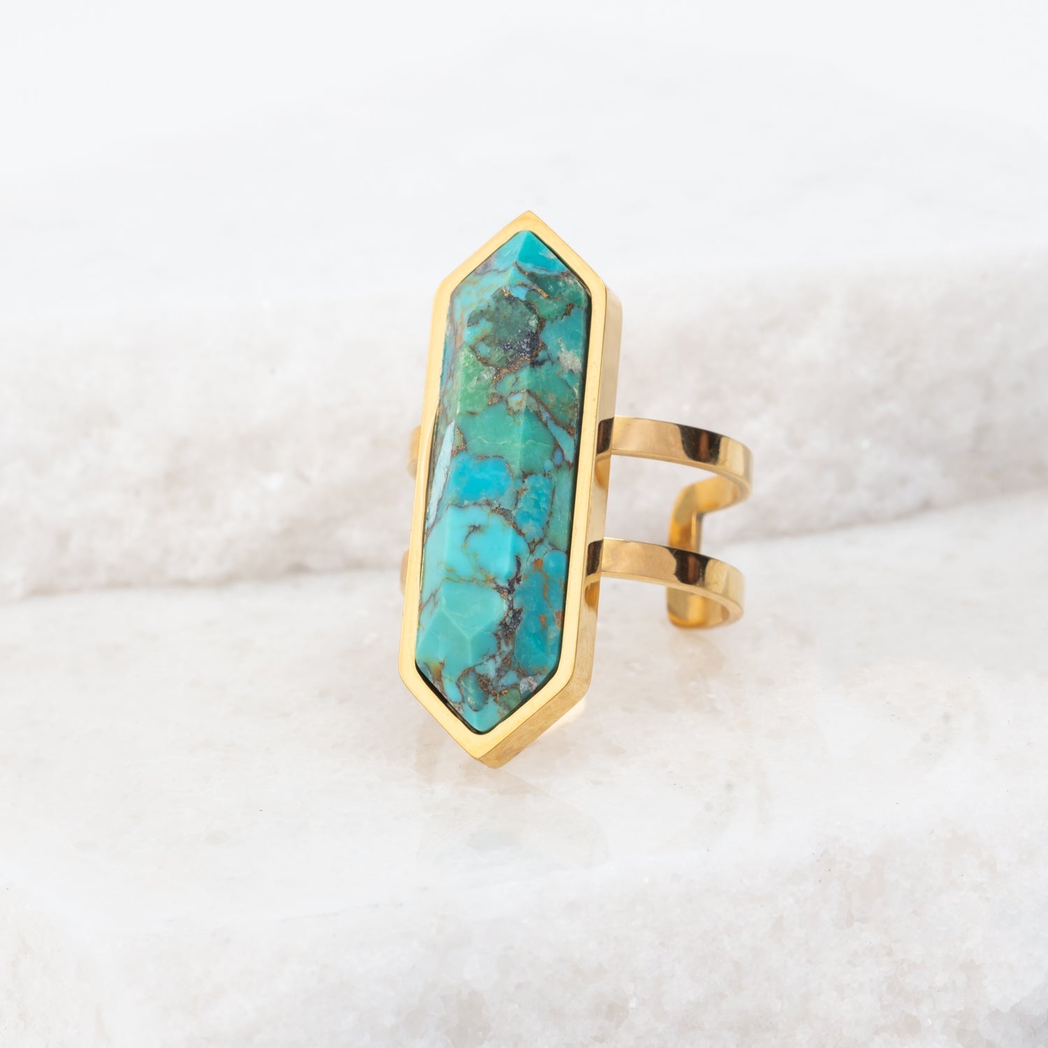 Stunning hand crafted women's jewelry, rings for women, gold and turquoise ring, Starfish Project meaning