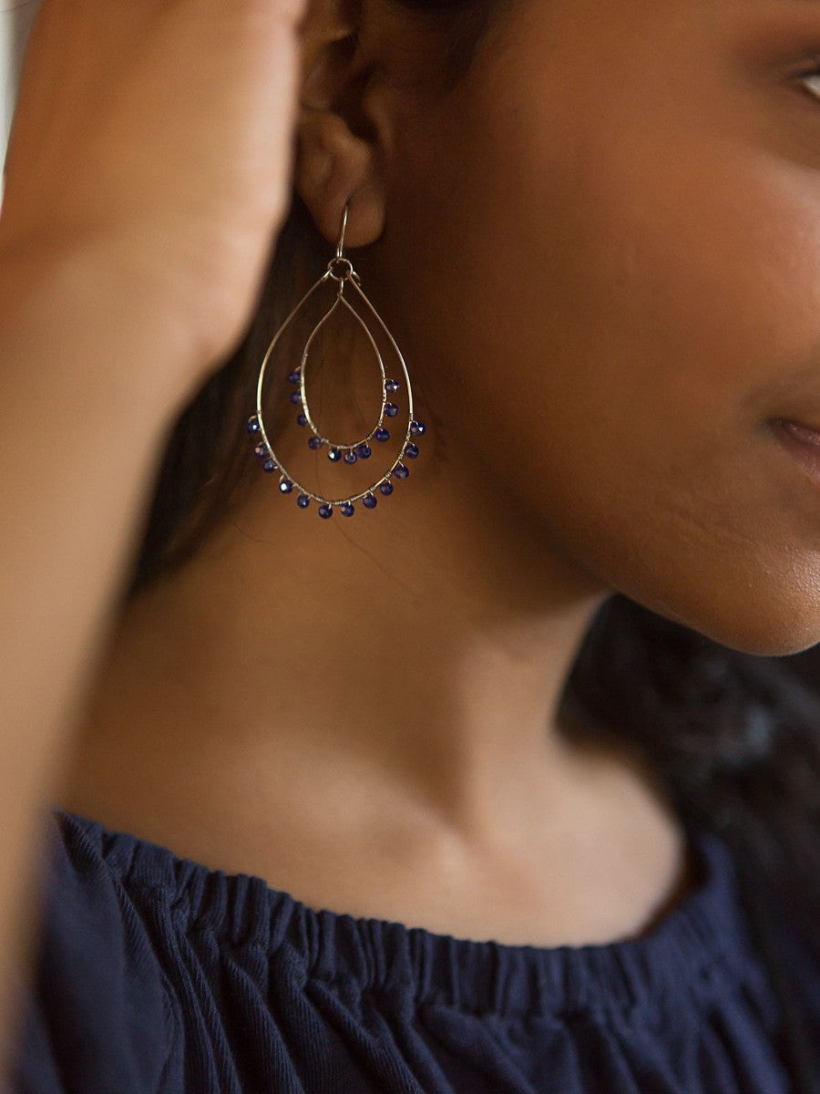 Rubi Sparkle Teardrop Earrings - Silver
