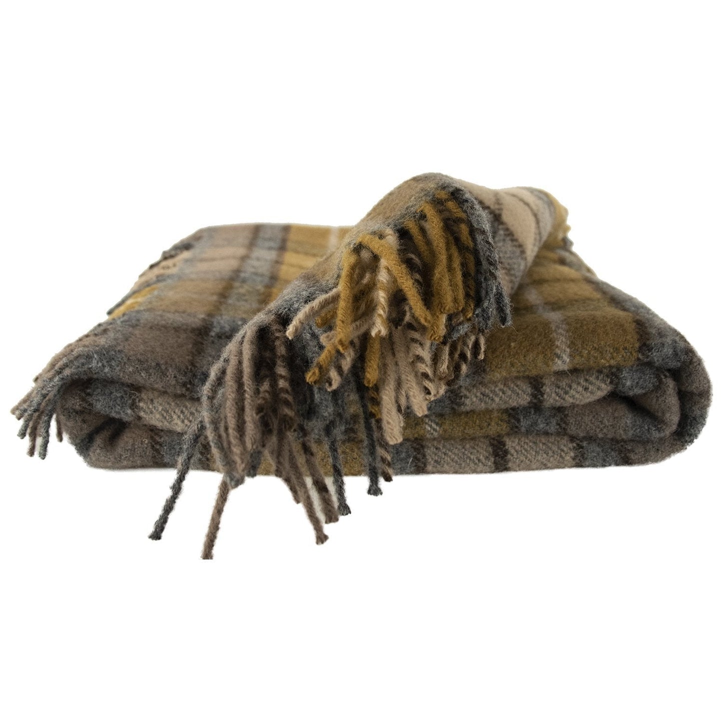 Highland Tweeds Pure New Wool  Fluffy Throw - Natural Buchanan