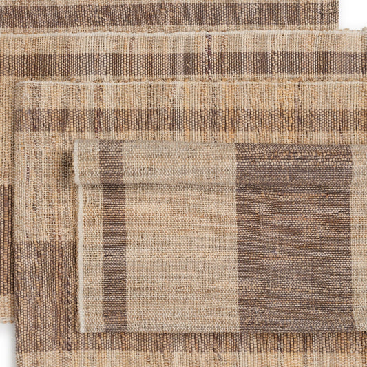 Handwoven Placemats | Banana Stem Fiber & Cotton | Set of 4 | Fair Trade | BISCOTTI STRATA