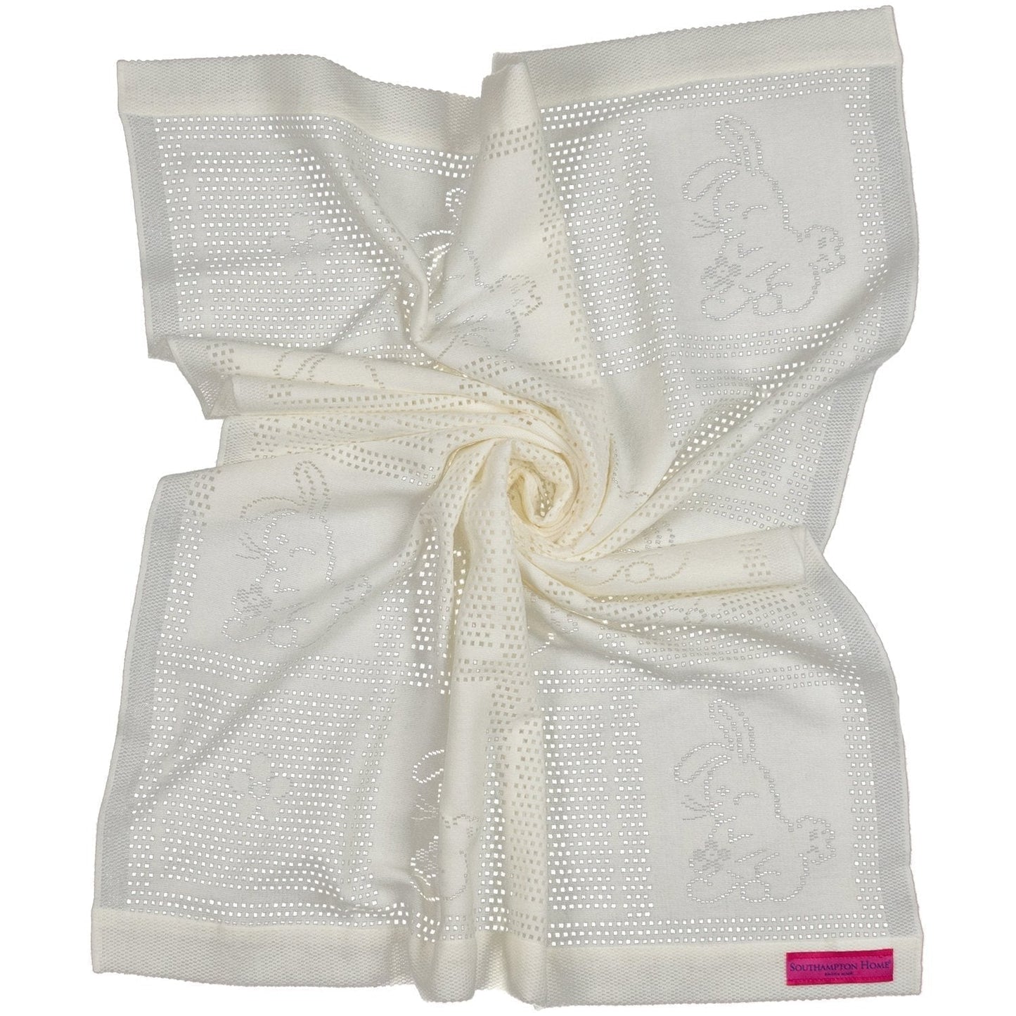 Southampton Home Lace Weave Bunny Baby Blanket - Ivory