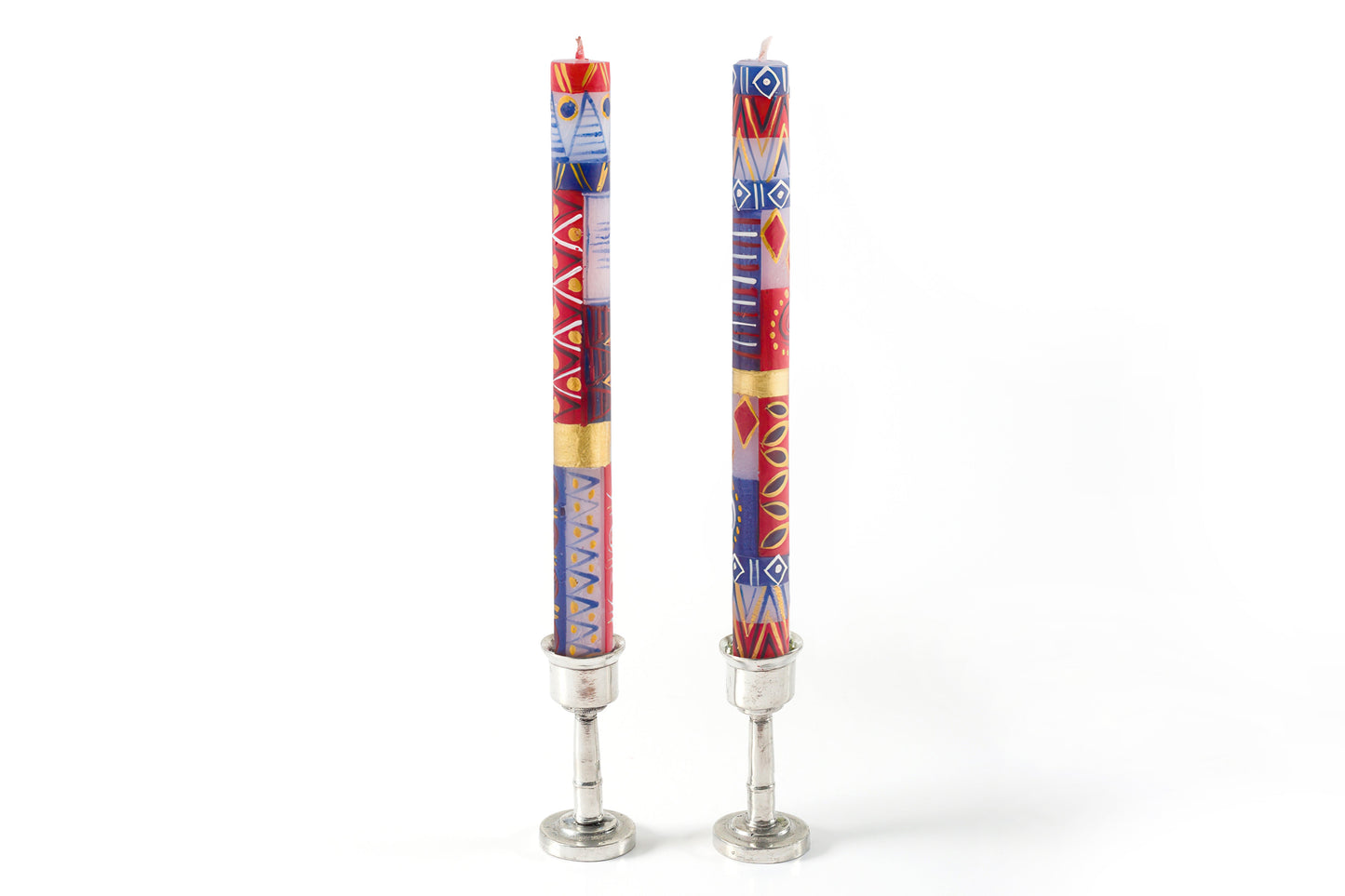 Red, White & Blue Painted Candles