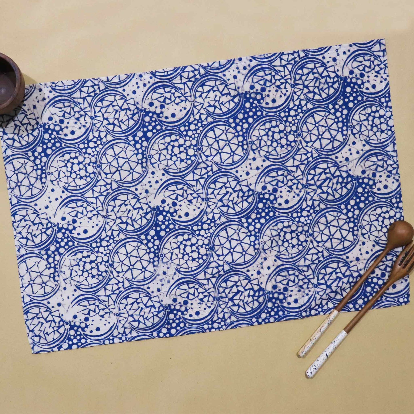 Batik Tea Towel Hand Dyed, Blue Stone, Hand Dyed, 100% Cotton