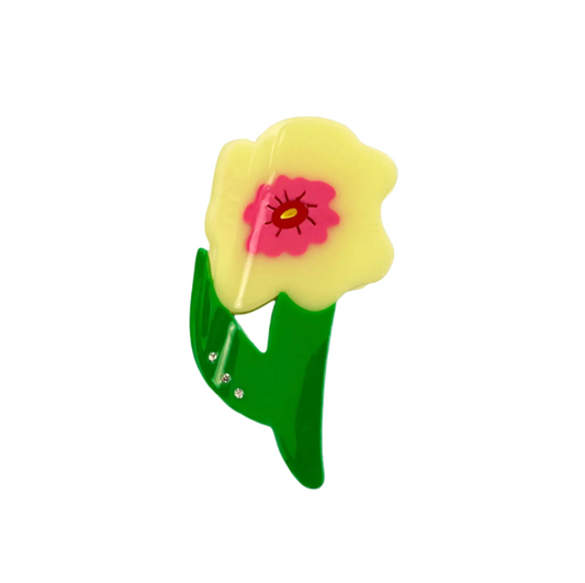 Neon Yellow Flower Hair Claw