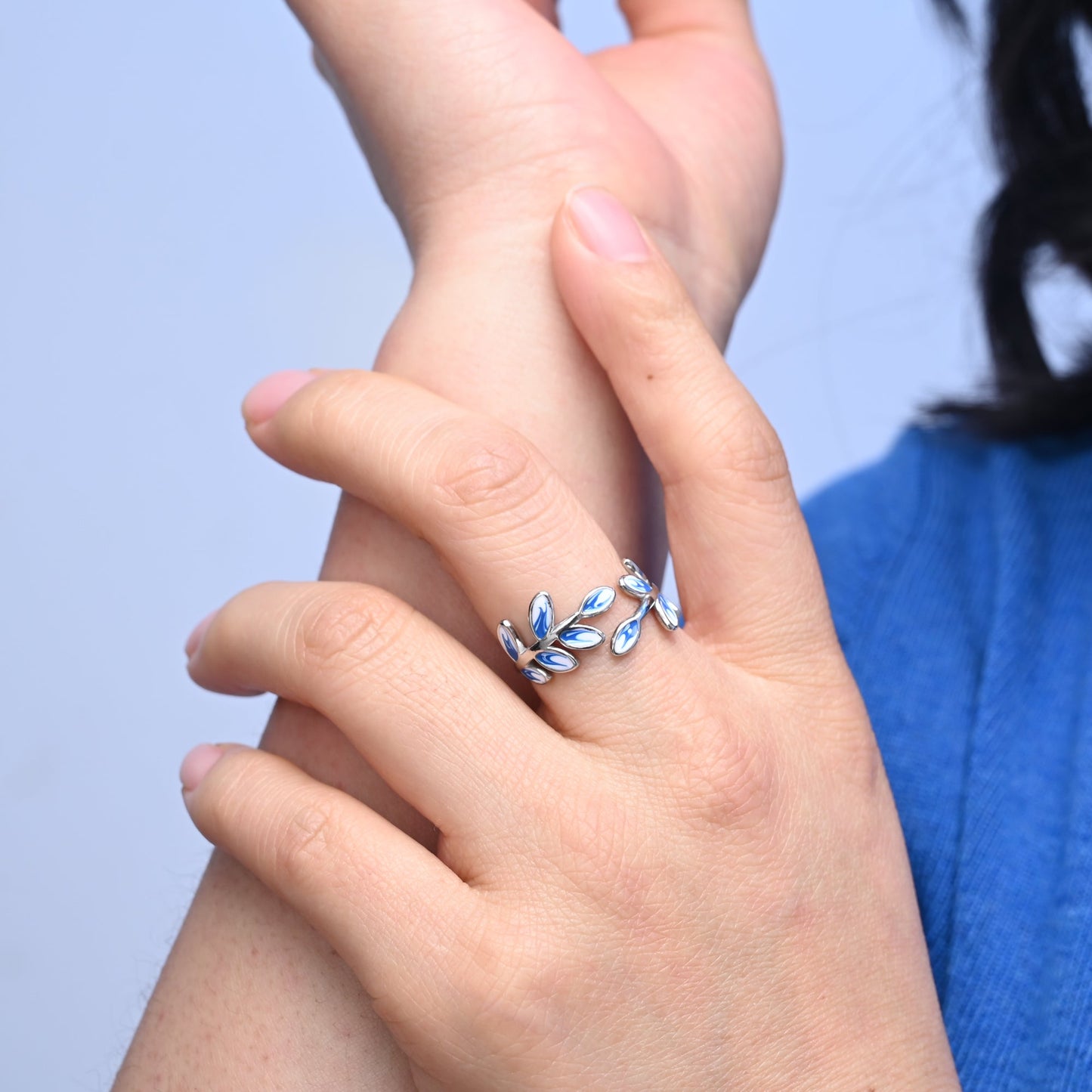 Hope Grows Ring in Silver & Blue