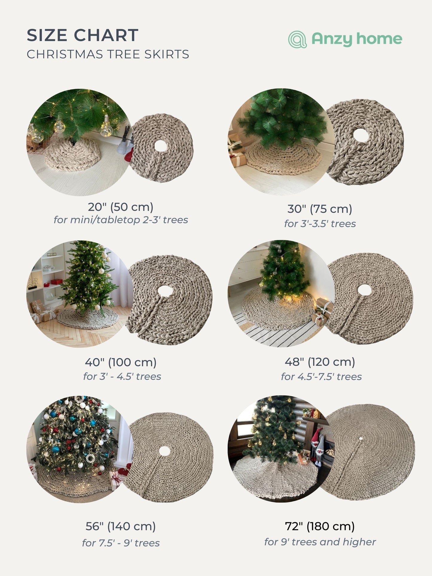 White Chunky-Knitted Christmas Tree Skirt