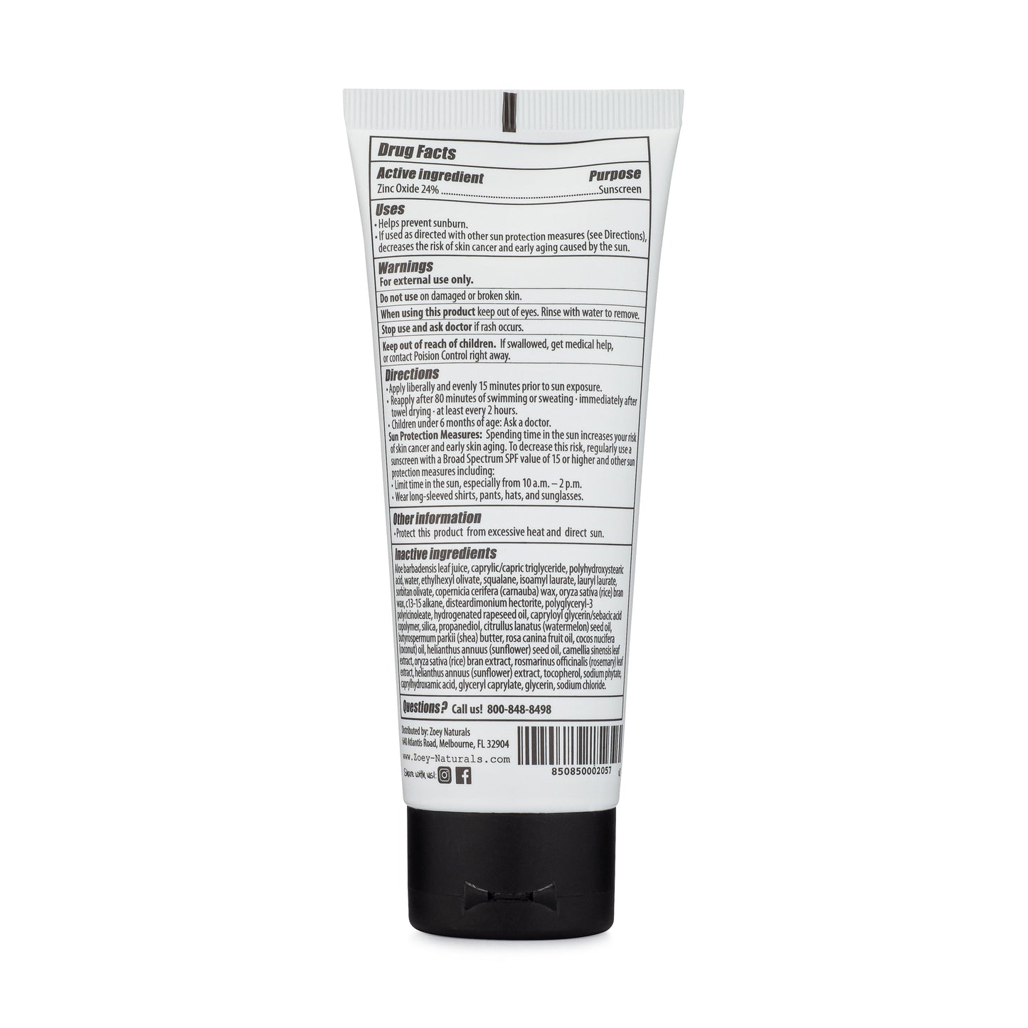 Zoey Naturals SPF 50+ Sheer Finish Mineral Sunscreen