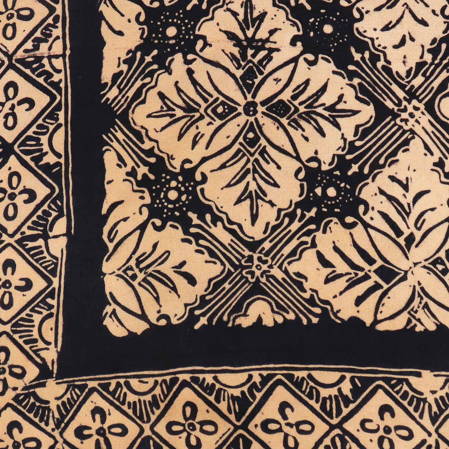 Large 39", Hand Dyed Batik Bandana, Harvest, Brown Black, Oversized, XL