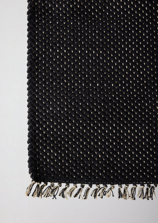 Herringbone Black Cotton Mat