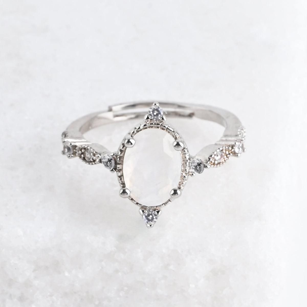 Lunar Crest Moonstone Ring