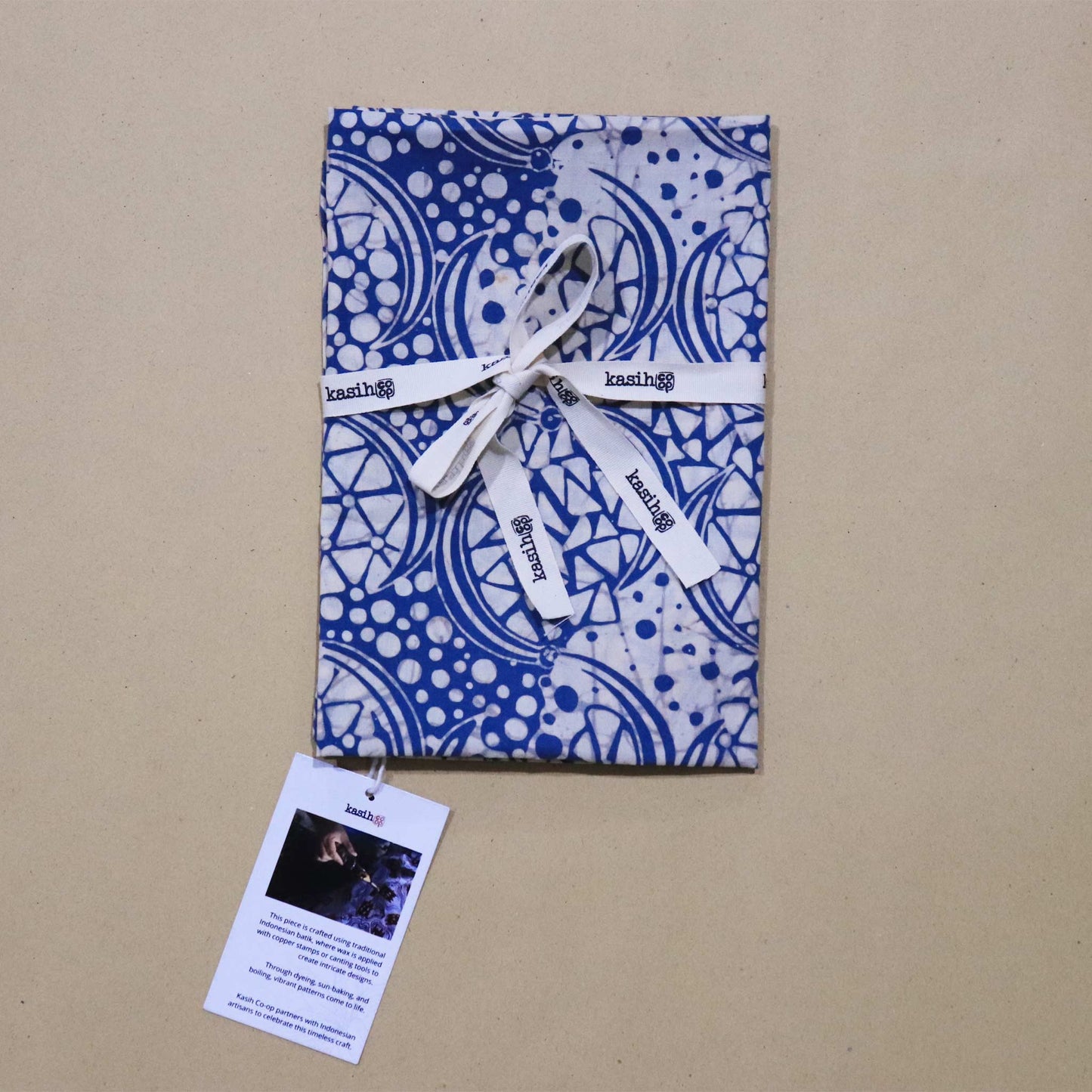 Batik Tea Towel Hand Dyed, Blue Stone, Hand Dyed, 100% Cotton
