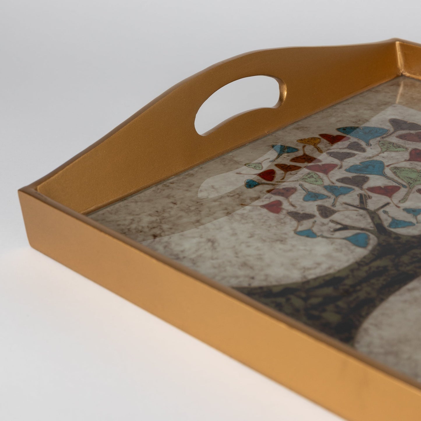 Ginkgo Tree Reverse Painted Tray