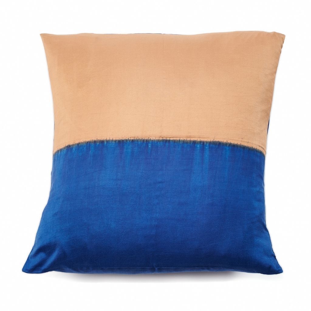 Aakar Mor Color Block Mulberry Silk Pillow