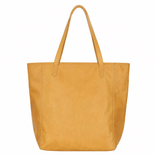 Tan Leather Shopper Tote