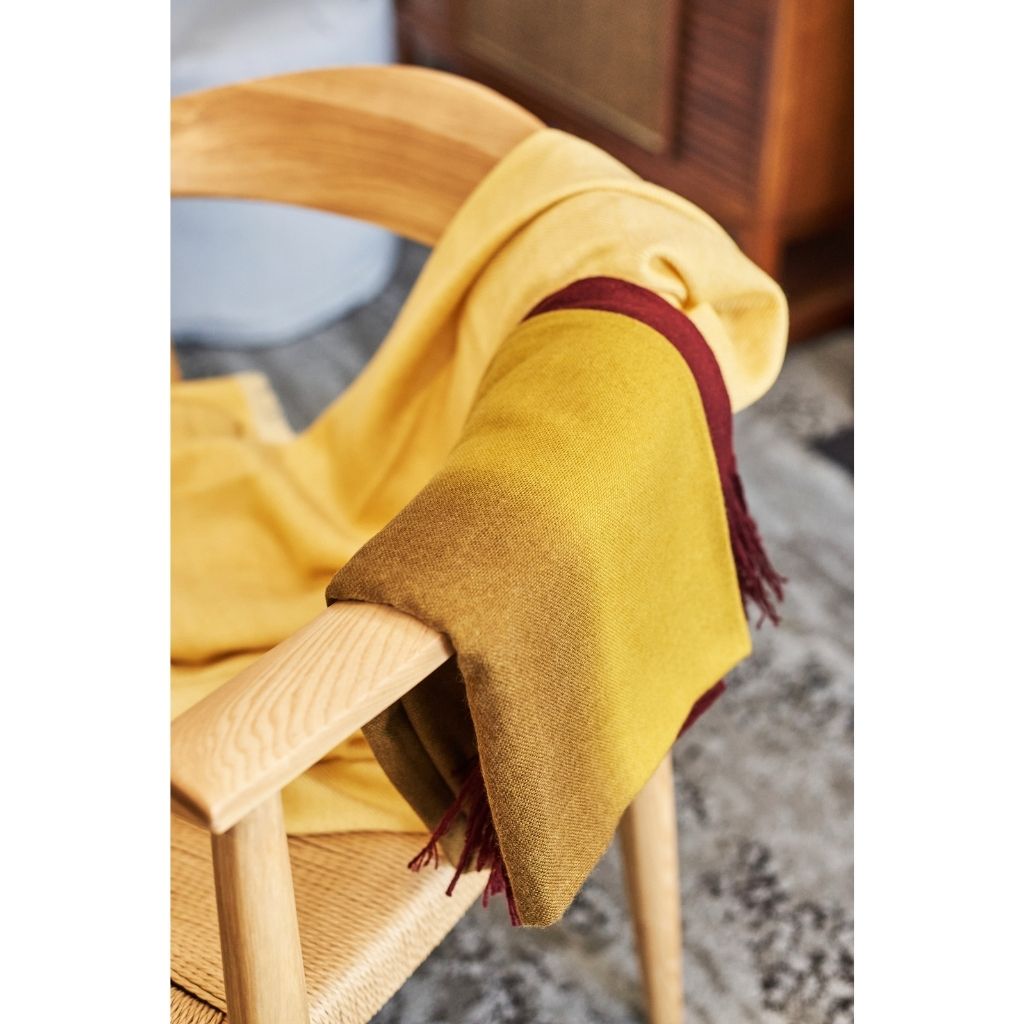 Dandelion Yellow Handloom Merino Light Weight Throw