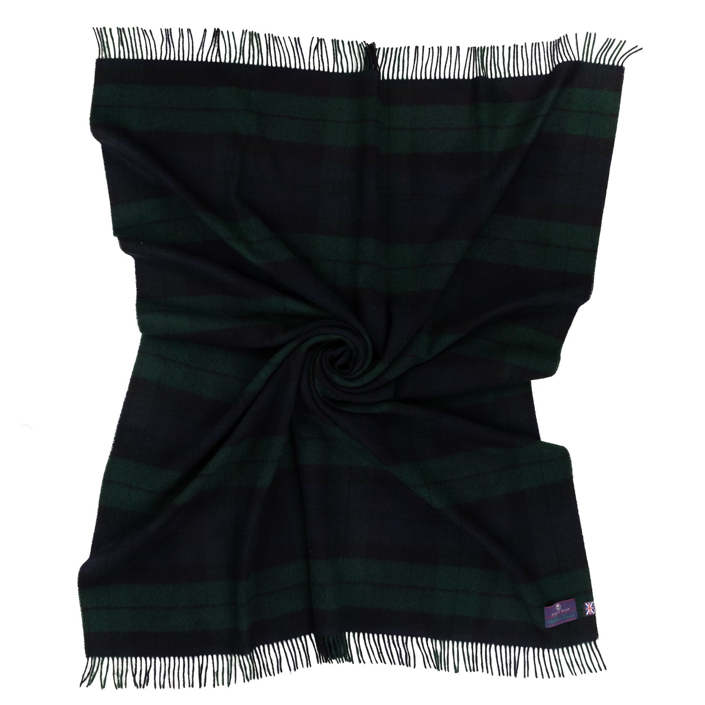 Highland Tweeds Shetland Lambswool Throw (Black Watch)