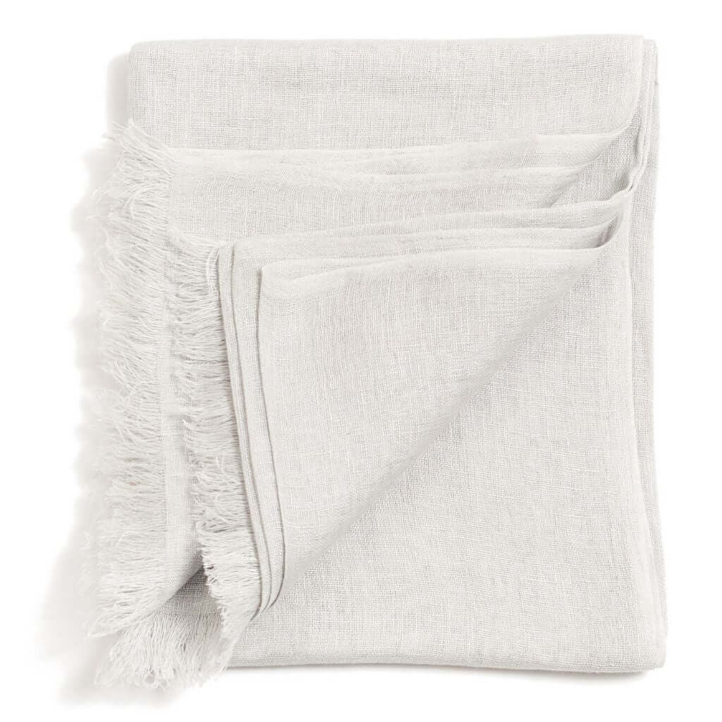 Oat Beige Neutral Hand Woven Soft Linen Silk Scarf