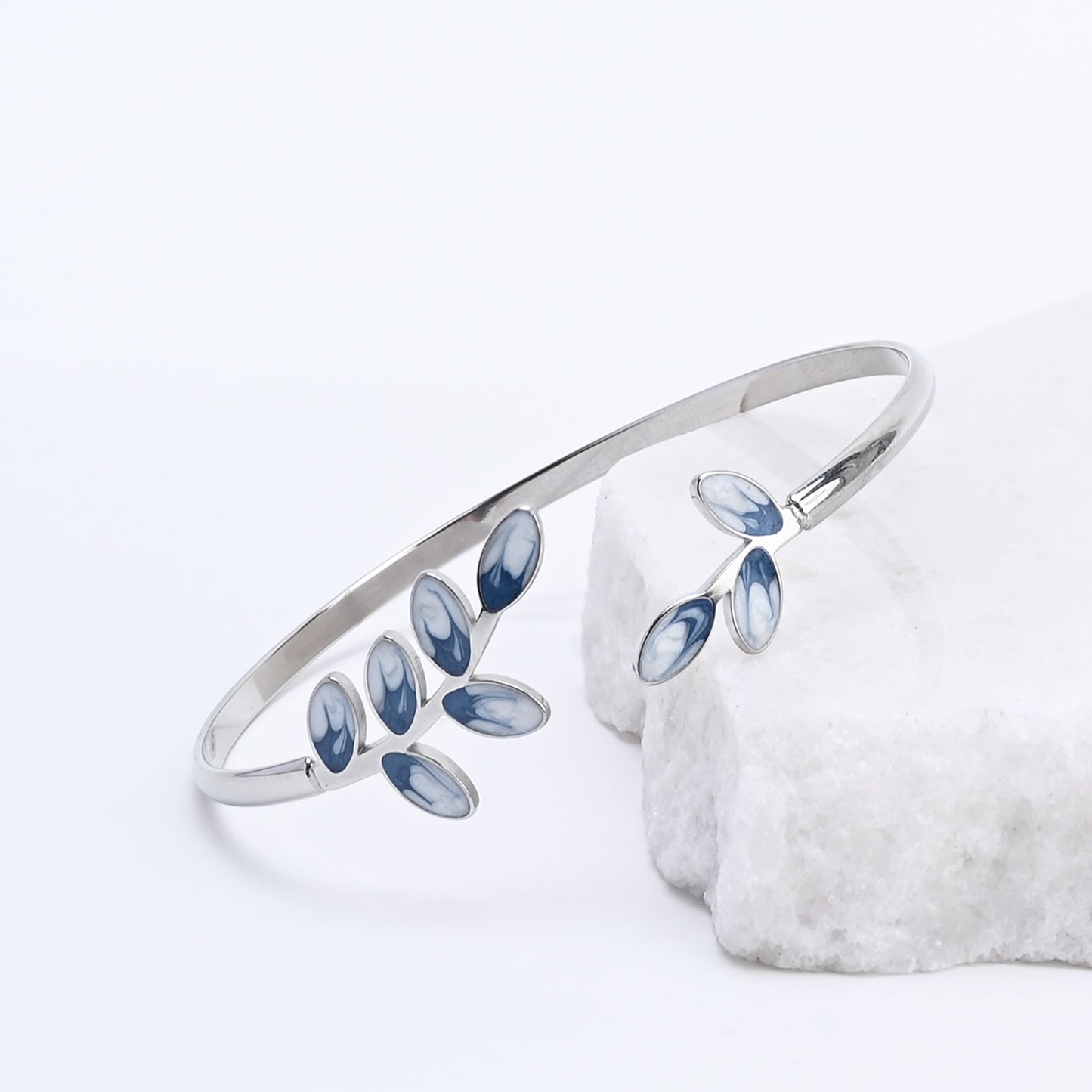 Hope Grows Cuff in Silver & Blue