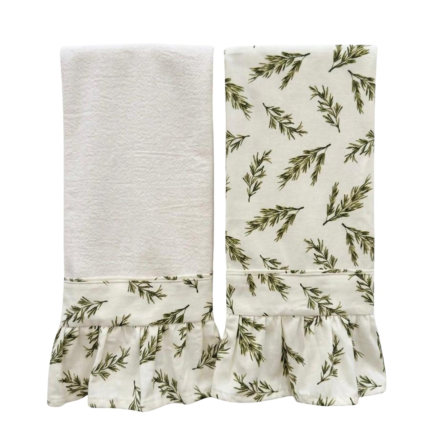 Rosemary Ruffled Kitchen Towels (Set of 2)