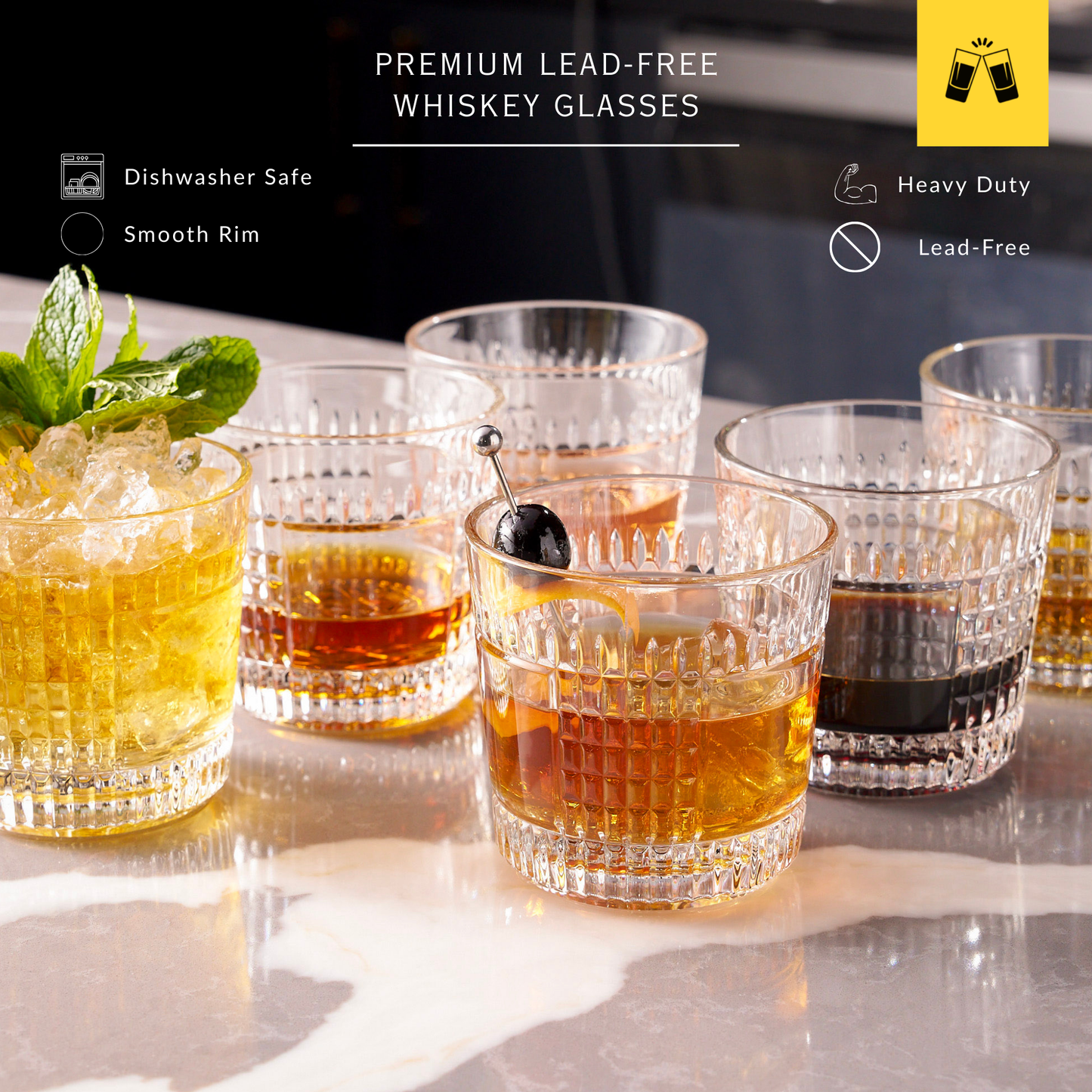 Whiskey Sour Old Fashioned Glasses Tumblers