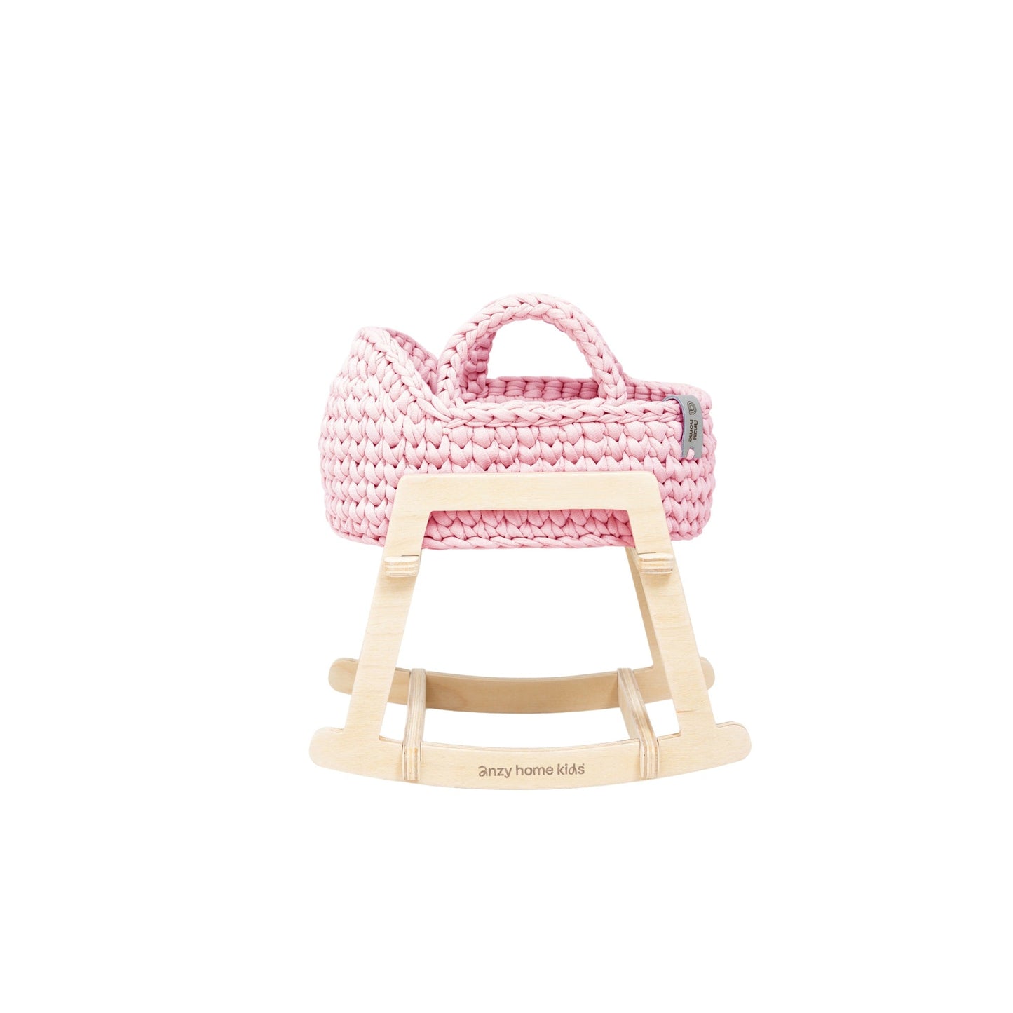 Mini Doll Moses Basket w/Rocking Stand