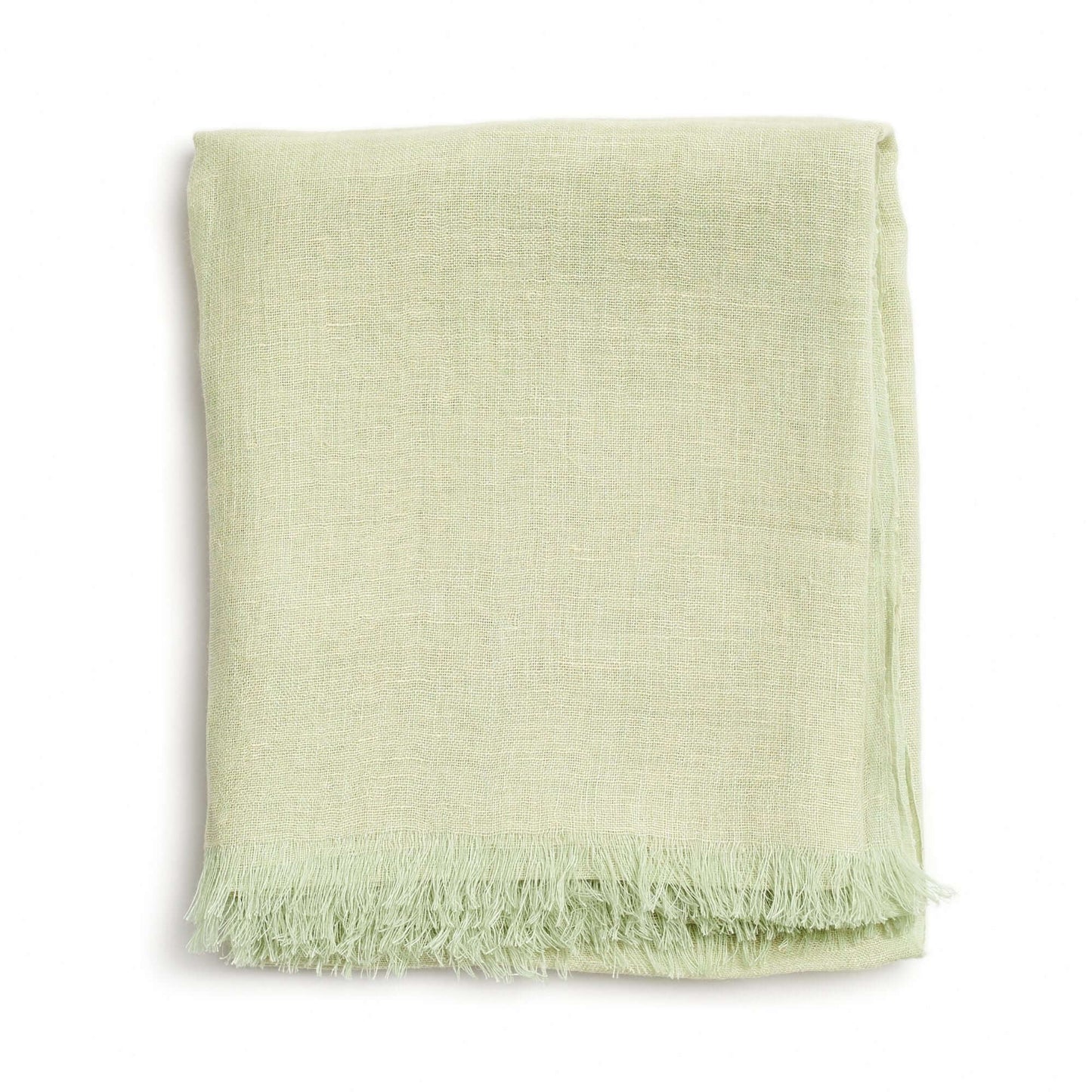 Soya Pastel Lime Green Hand Woven Soft Linen Scarf