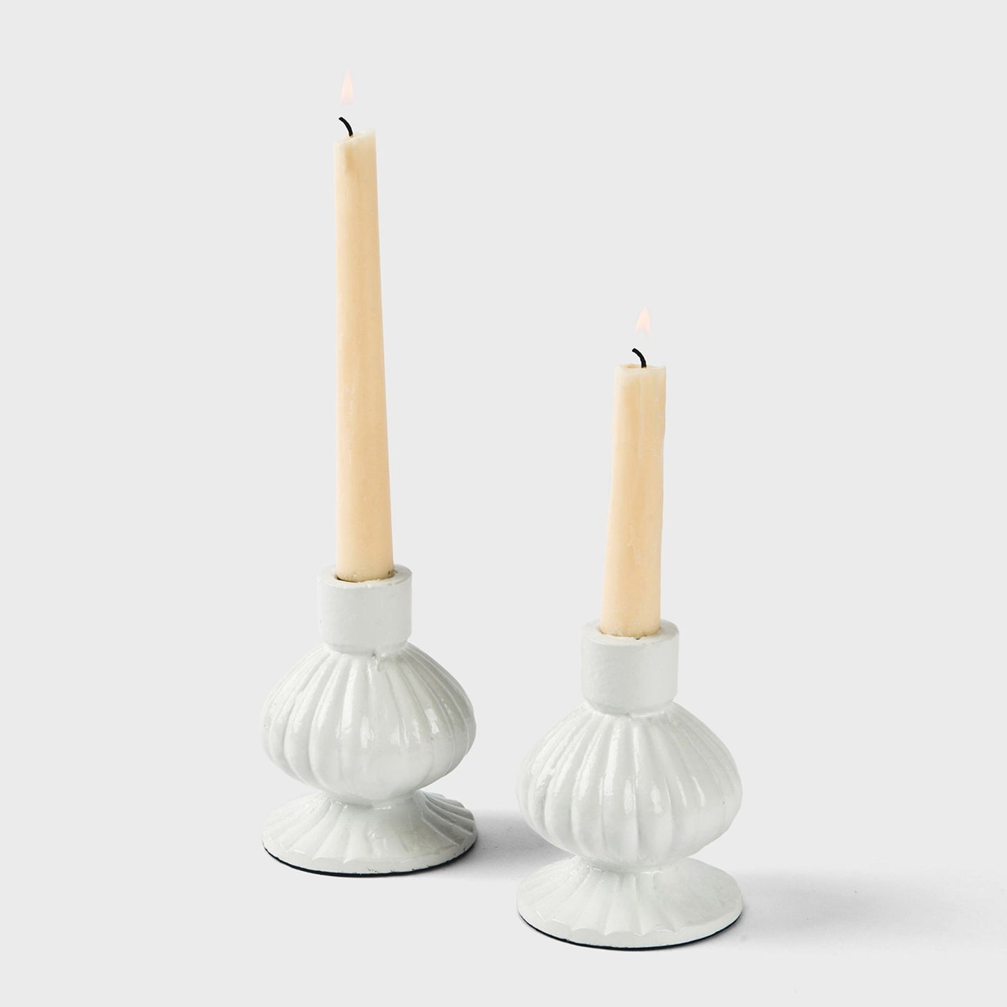 Sculpted Aluminum Candlesticks Set of 2
