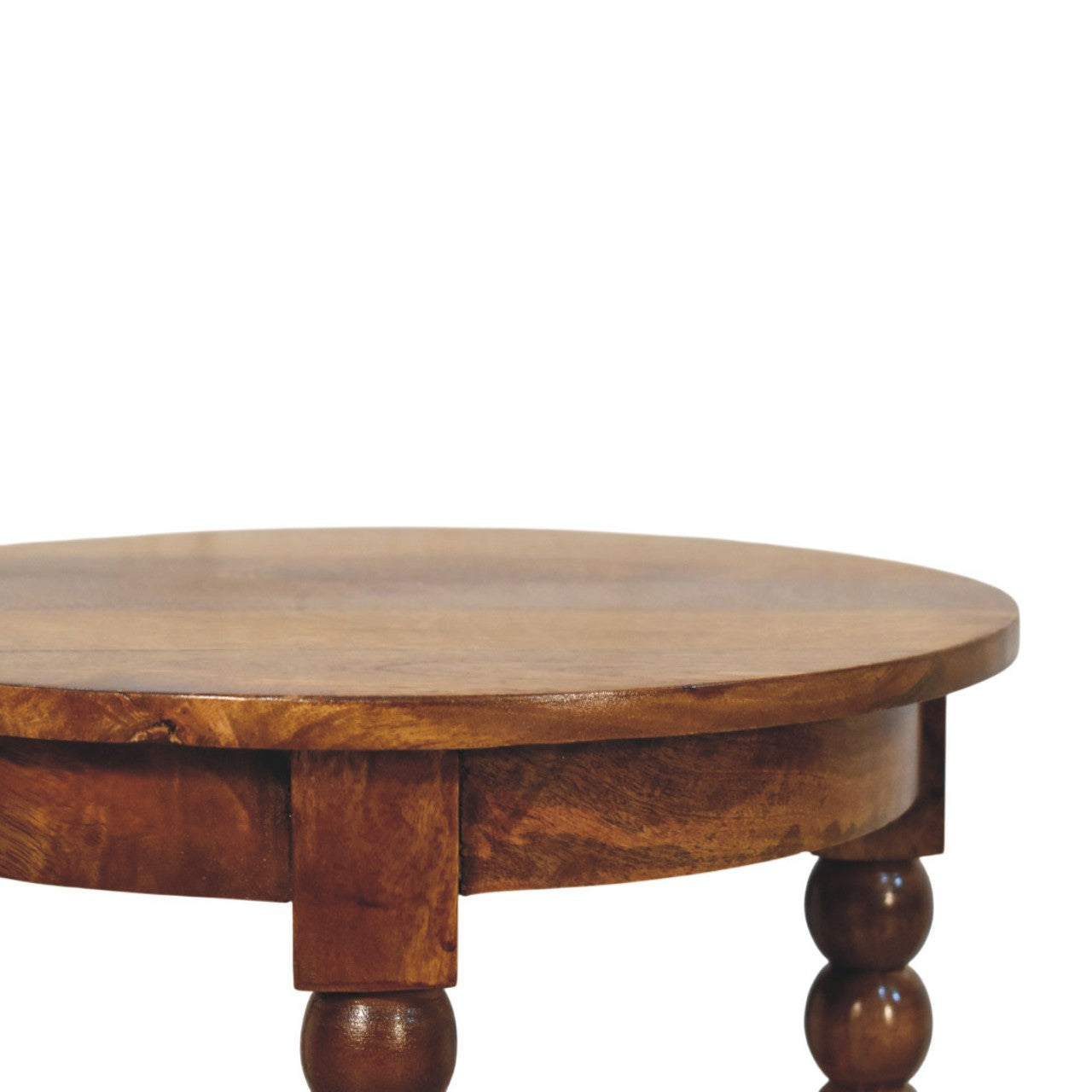 Solid Wood Spindle Round Side Table