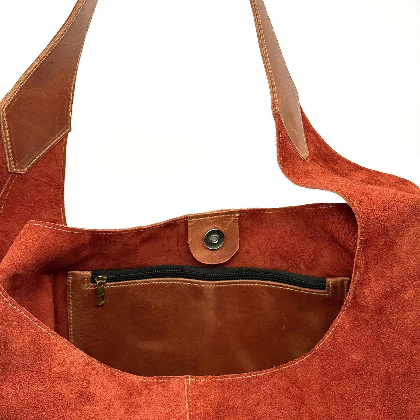 Elevated Hobo in Copper Suede