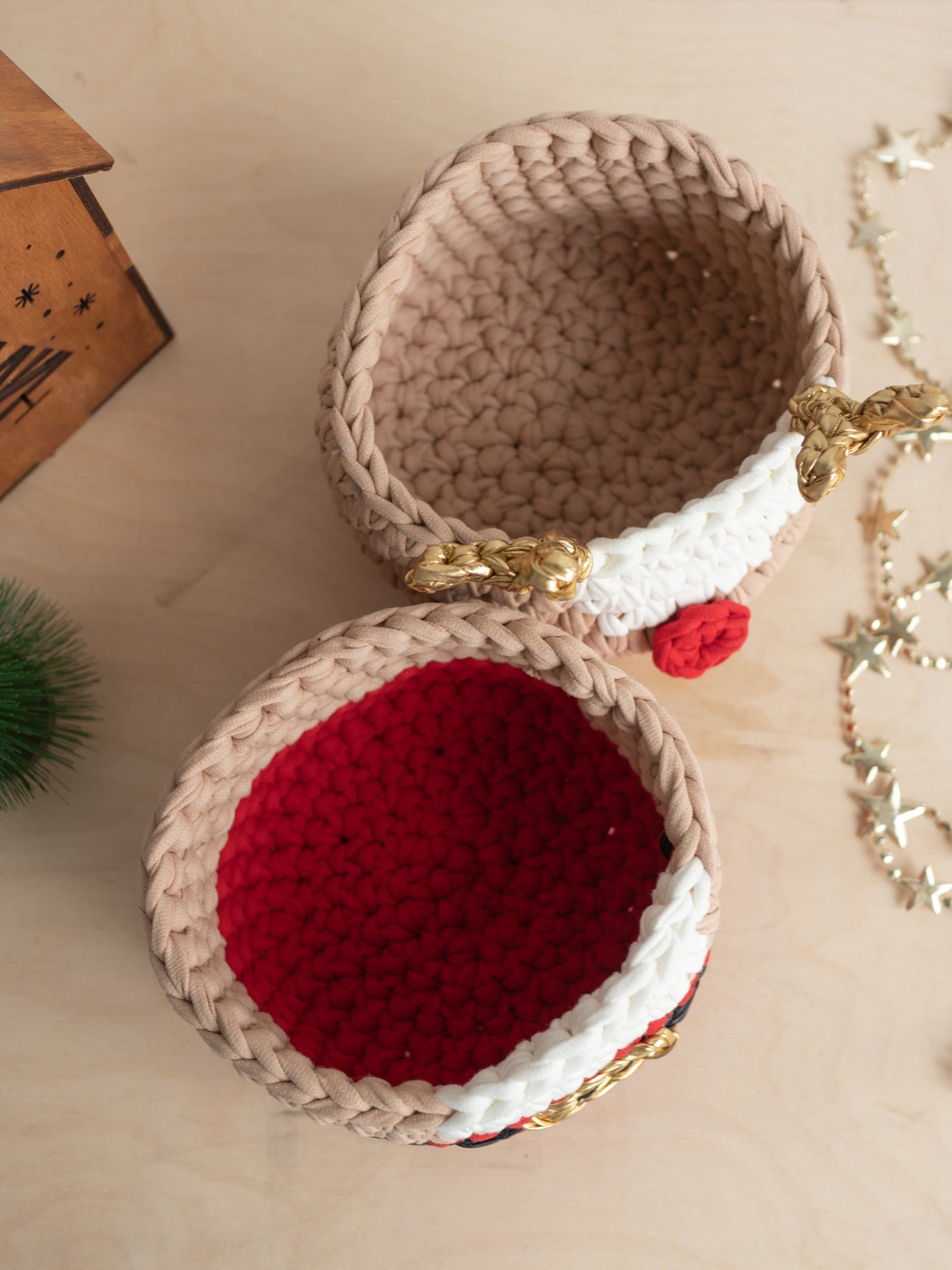 Christmas Deer and Santa Baskets
