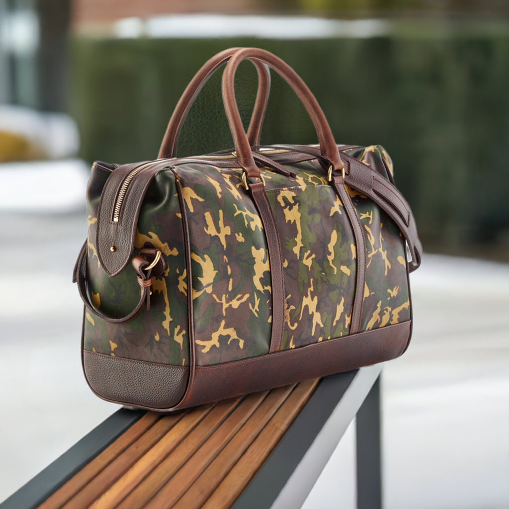 Wanderlust Leather Weekender - Tan Camo