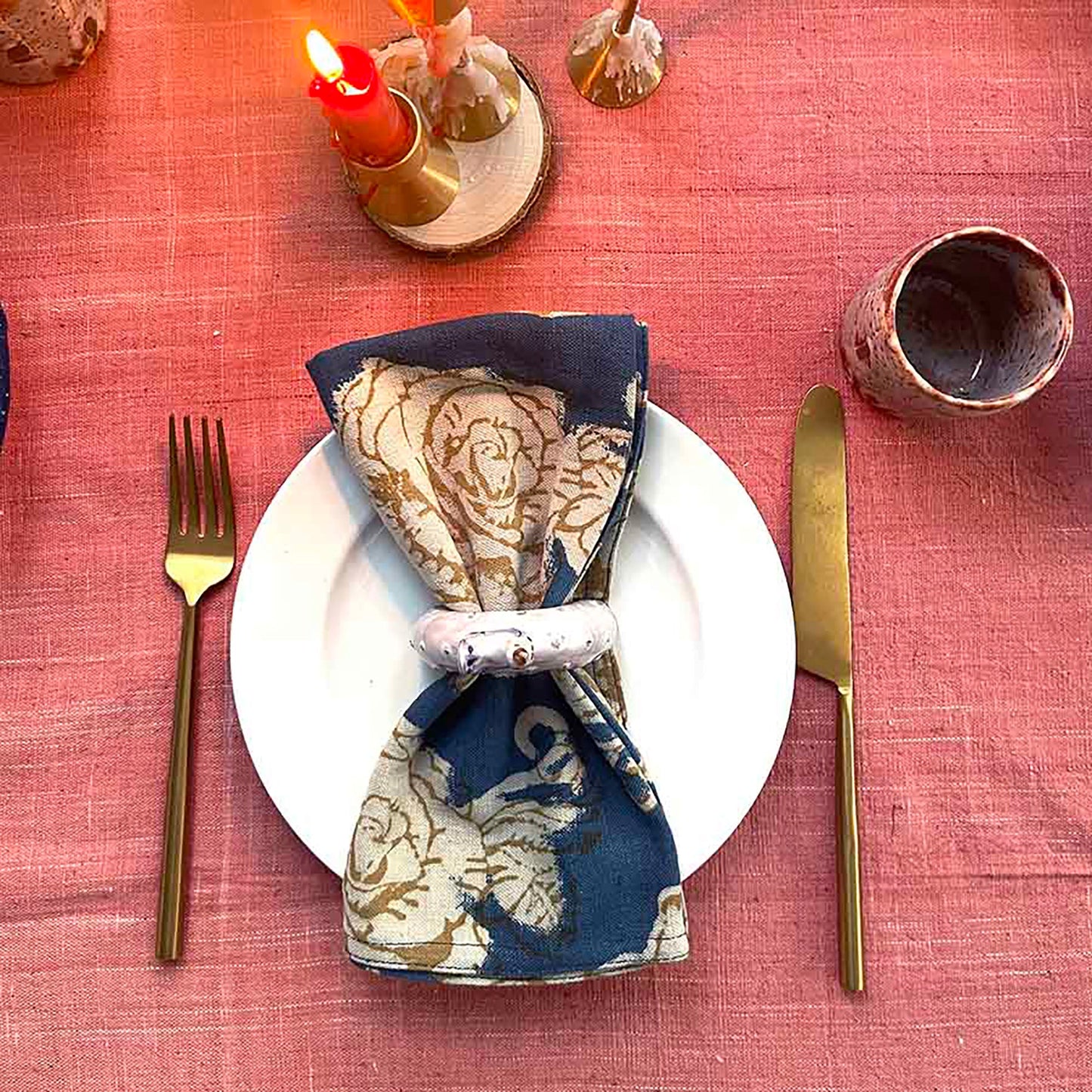 S/4 Organic Cotton Napkins - Rose Gold