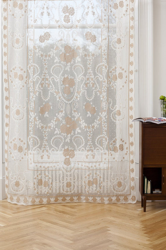 Premium Sheer Panels: Stone Roses