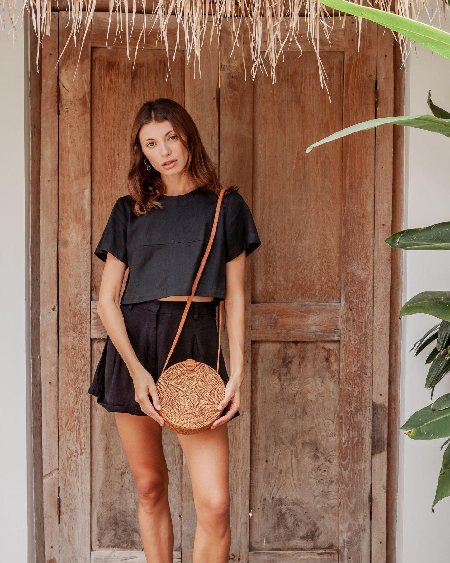 Round Rattan Purse