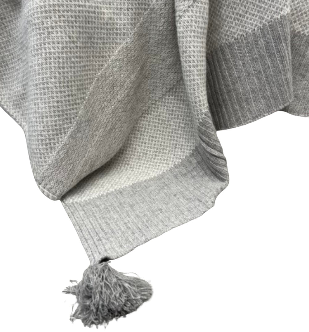 Wool Blended Throw - Grey