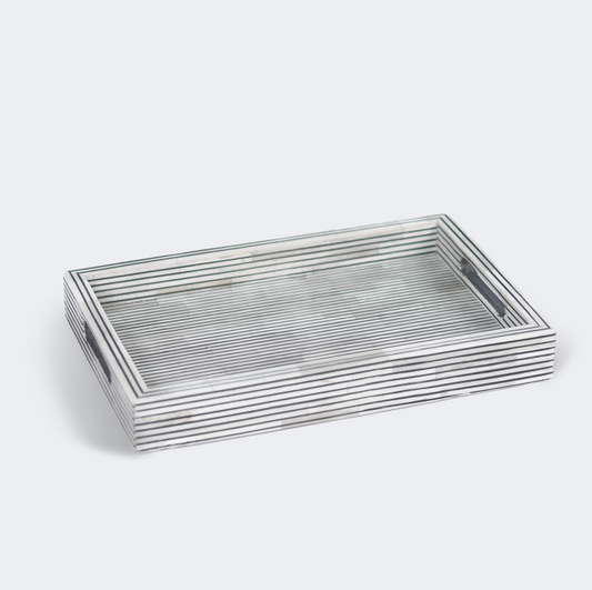 Pinstripe Inlay Tray & Coasters Gift Box Set