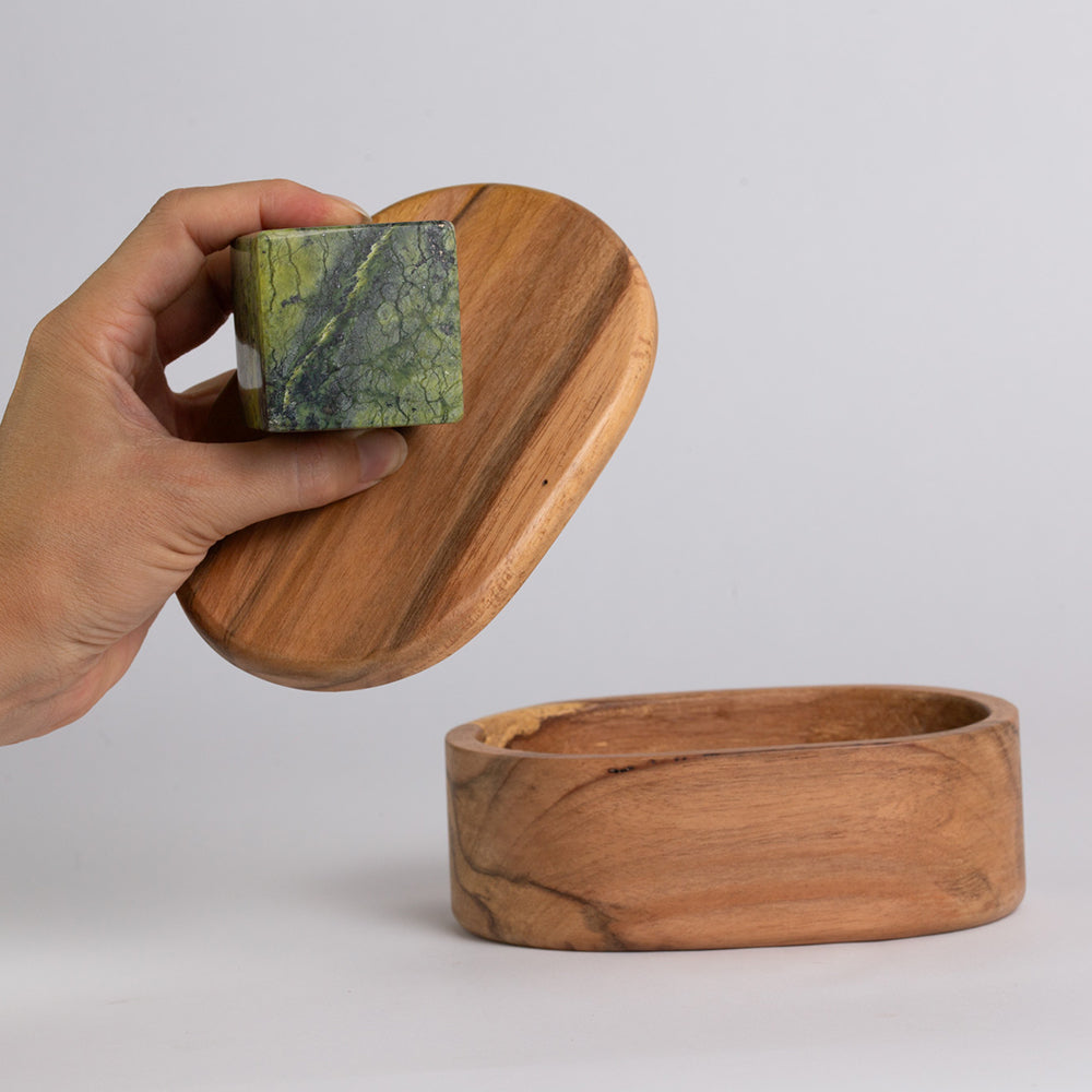 Oval Jewel box - Serpentine