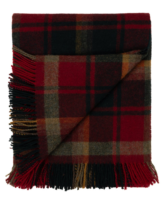Highland Tweeds Shetland Lambswool Throw - Dark Maple