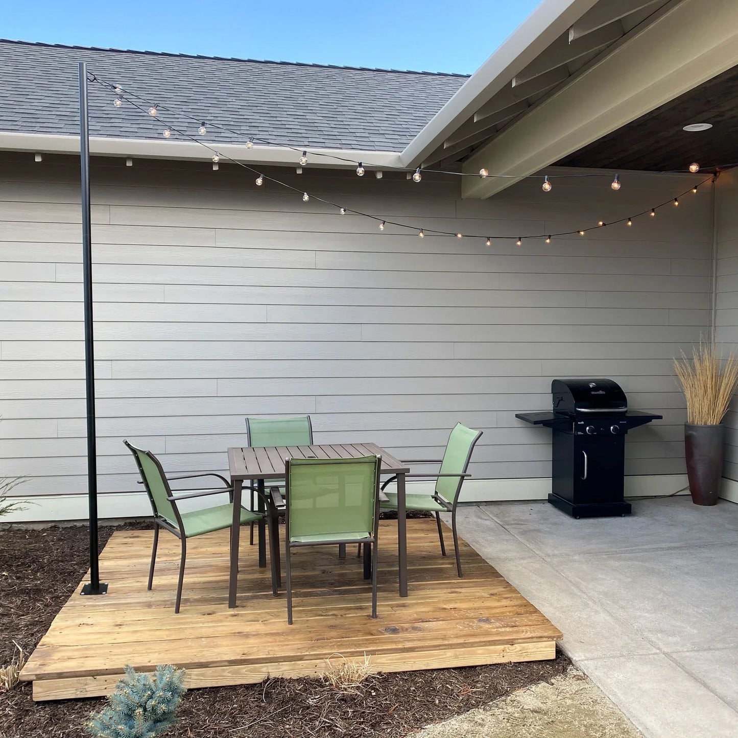 String Light Pole Stand with Mounting Plate