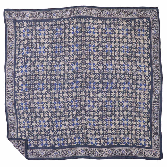 Large 39" Hand Dyed Batik Bandana Charcoal Gray, Size XL Scarf, Oversized