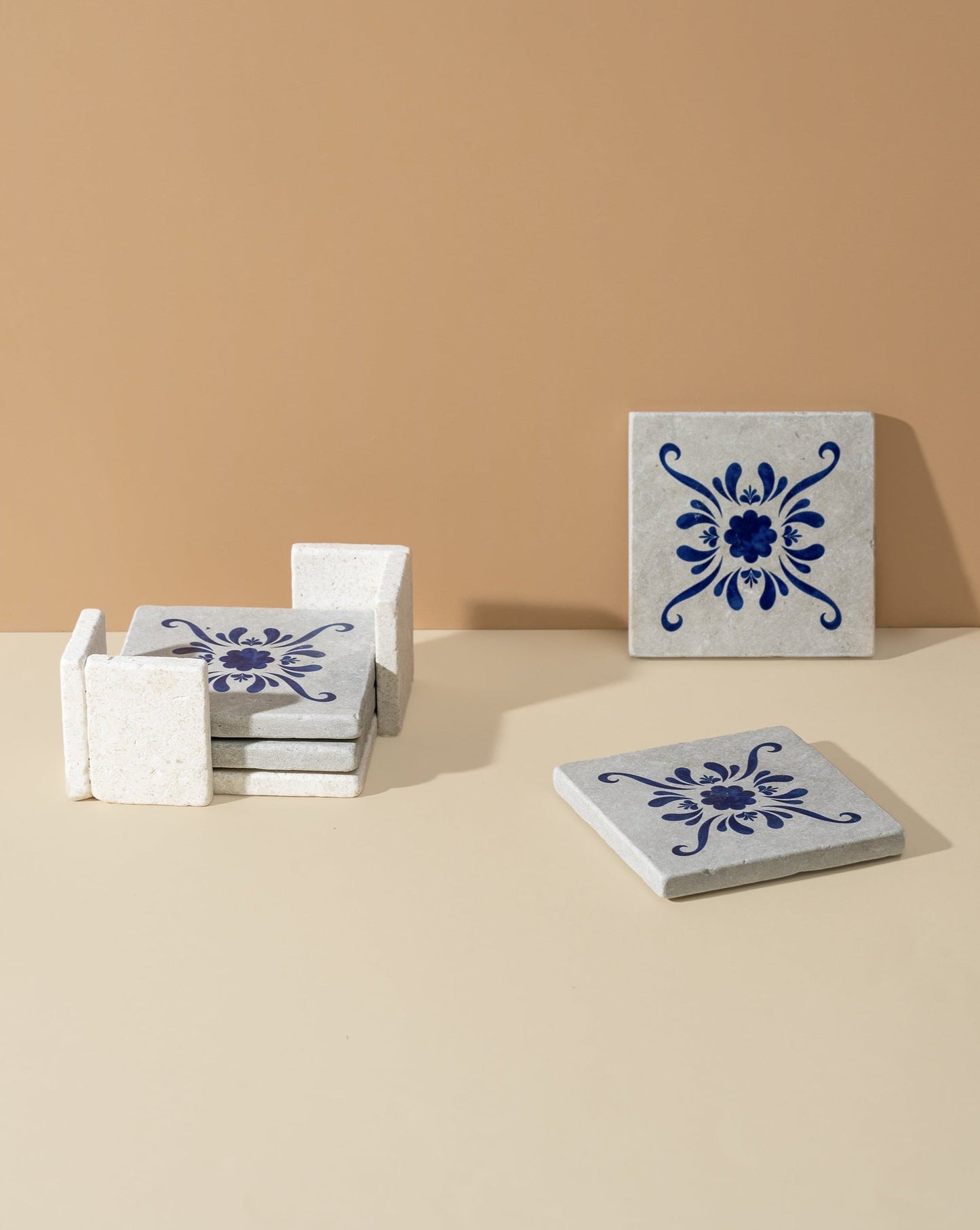Andalusia Patterned Marble Tiles Coasters |  Set of 4