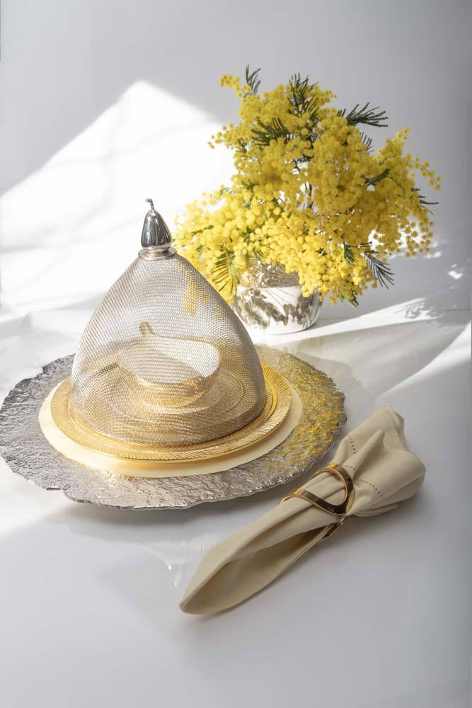 Silver Nickel Mesh Domes Set of 2 (1 Each Lg & Sm)